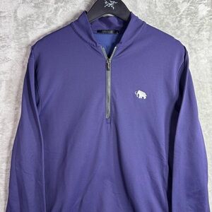Greyson Performance Stretch Quarter Zip Sweatshirt Navy Mens Large Golf Preppy